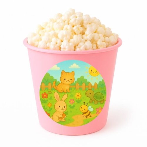 Balde de Pipoca Personalizado Infantil Jardim dos Bichinhos