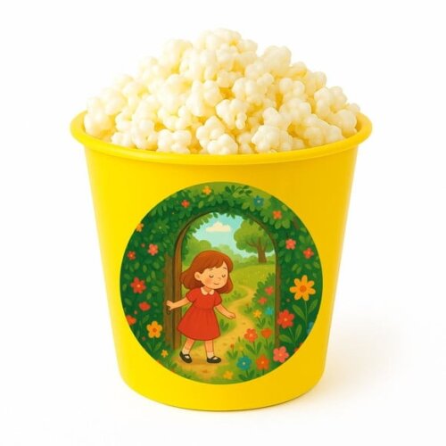 Balde de Pipoca Personalizado Infantil Jardim Secreto