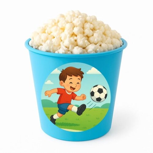 Balde de Pipoca Personalizado Infantil Jogador de Futebol