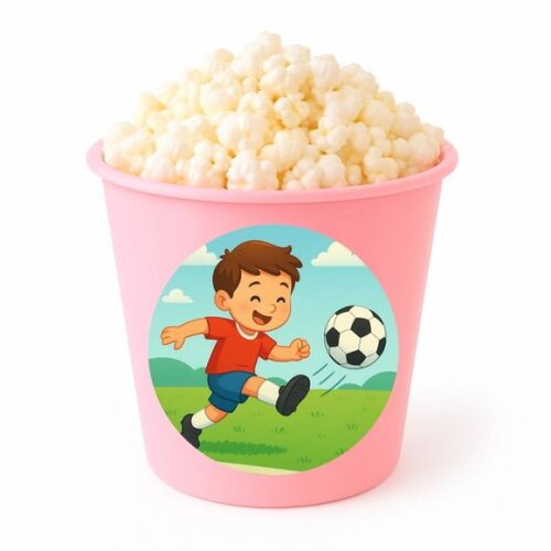 Balde de Pipoca Personalizado Infantil Jogador de Futebol