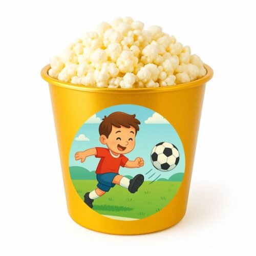 Balde de Pipoca Personalizado Infantil Jogador de Futebol