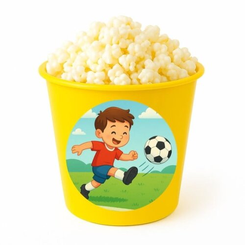 Balde de Pipoca Personalizado Infantil Jogador de Futebol