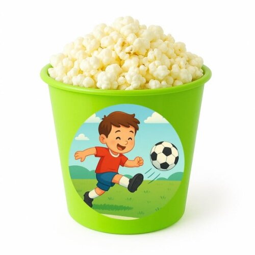 Balde de Pipoca Personalizado Infantil Jogador de Futebol