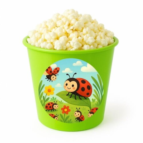 Balde de Pipoca Personalizado Infantil Joaninhas