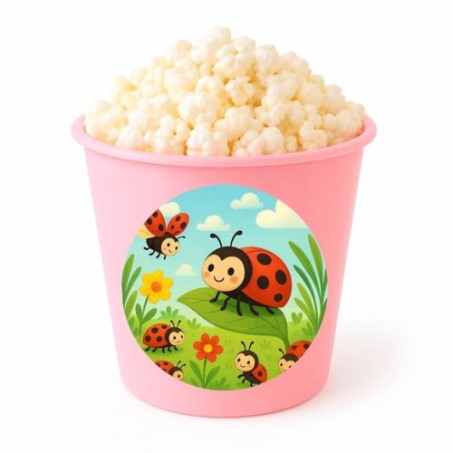 Balde de Pipoca Personalizado Infantil Joaninhas