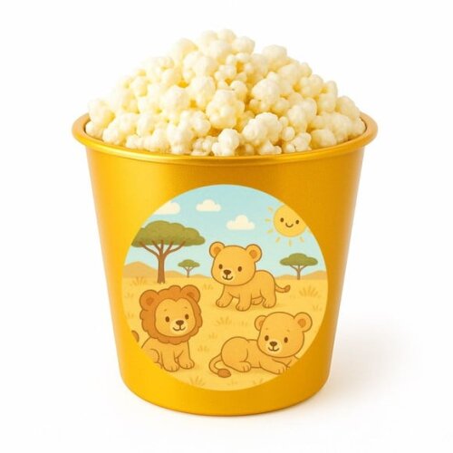 Balde de Pipoca Personalizado Infantil Leãozinhos
