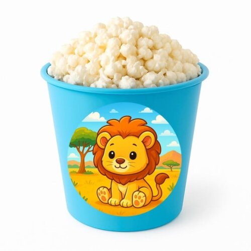 Balde de Pipoca Personalizado Infantil Leão Baby