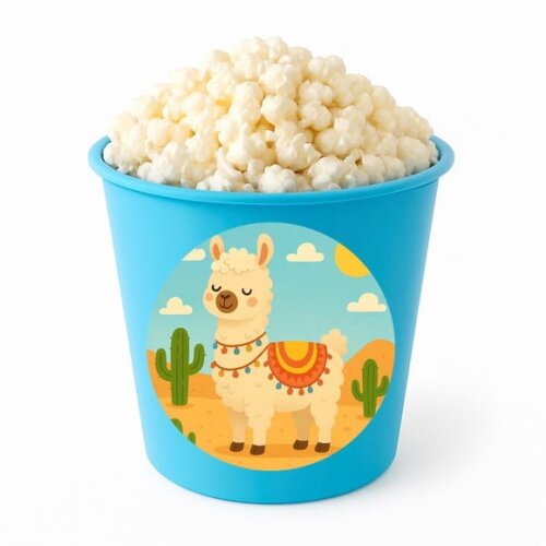 Balde de Pipoca Personalizado Infantil Lhama