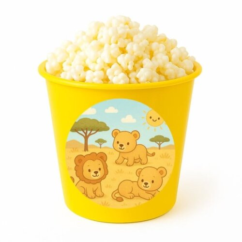 Balde de Pipoca Personalizado Infantil Leãozinhos