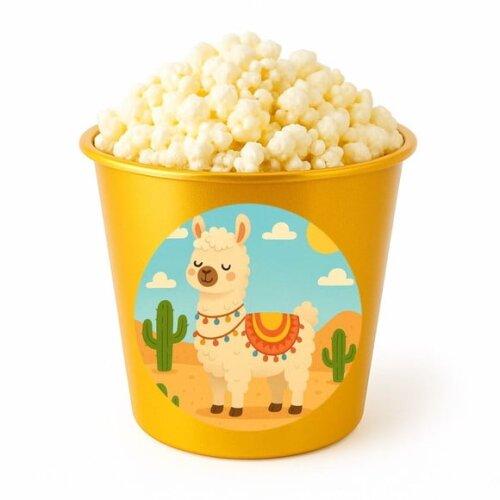Balde de Pipoca Personalizado Infantil Lhama