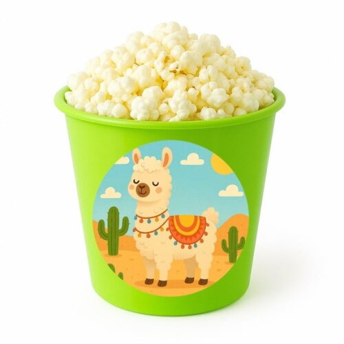 Balde de Pipoca Personalizado Infantil Lhama