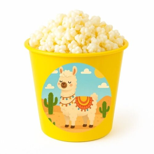 Balde de Pipoca Personalizado Infantil Lhama