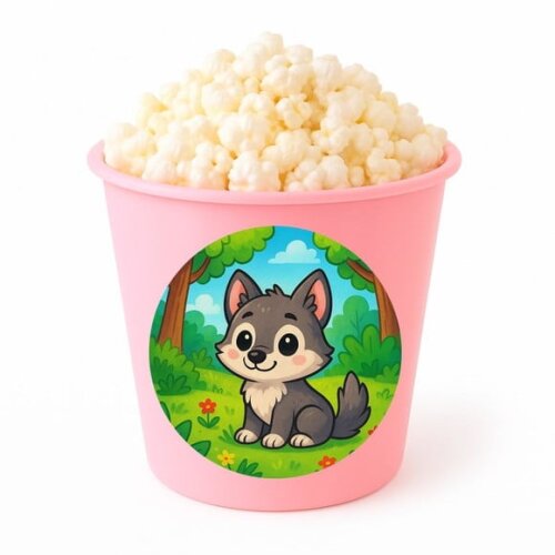 Balde de Pipoca Personalizado Infantil Lobinho