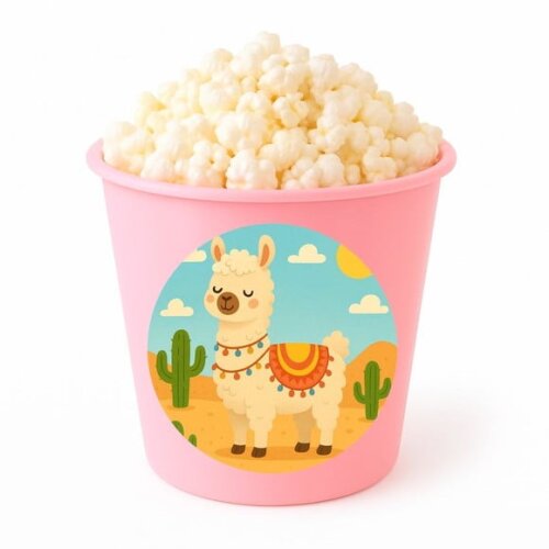 Balde de Pipoca Personalizado Infantil Lhama