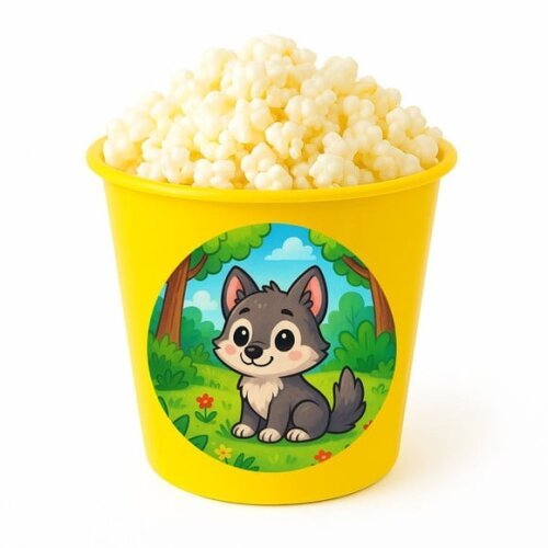 Balde de Pipoca Personalizado Infantil Lobinho