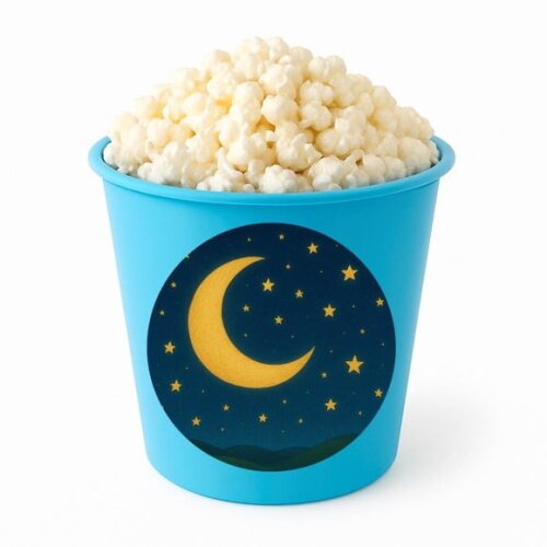 Balde de Pipoca Personalizado Infantil Lua e Estrelas