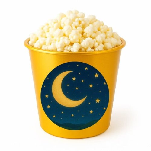 Balde de Pipoca Personalizado Infantil Lua e Estrelas