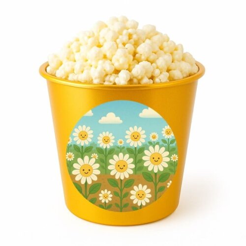 Balde de Pipoca Personalizado Infantil Margaridas