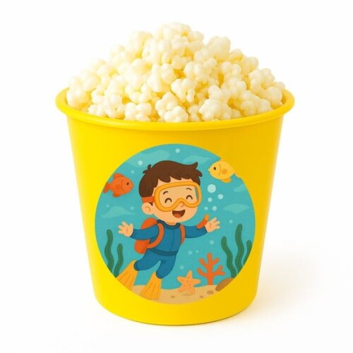Balde de Pipoca Personalizado Infantil Menino Mergulhador