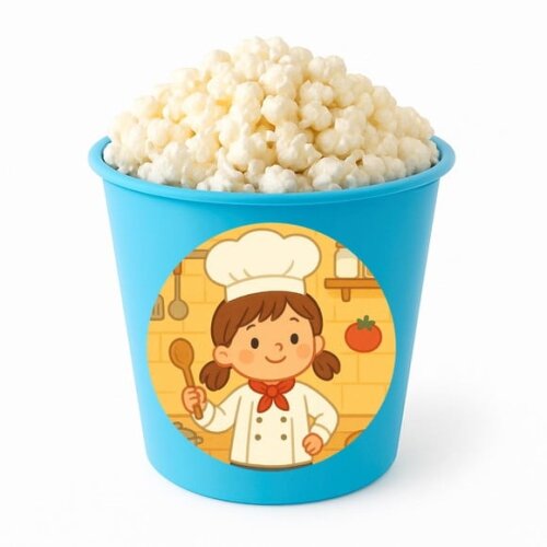 Balde de Pipoca Personalizado Infantil Mini Chefe Menina
