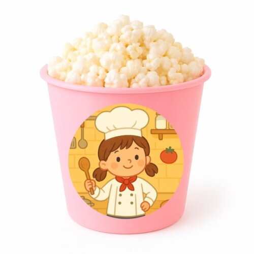 Balde de Pipoca Personalizado Infantil Mini Chefe Menina