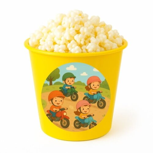 Balde de Pipoca Personalizado Infantil Motocicletas Kids