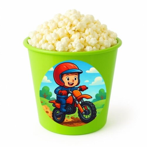 Balde de Pipoca Personalizado Infantil Motocross