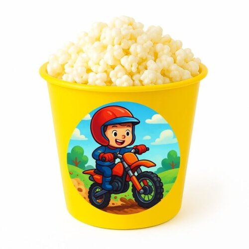 Balde de Pipoca Personalizado Infantil Motocross