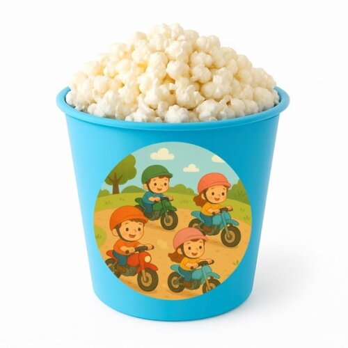 Balde de Pipoca Personalizado Infantil Motocicletas Kids