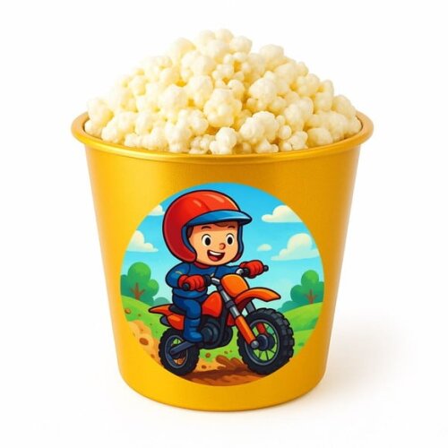 Balde de Pipoca Personalizado Infantil Motocross