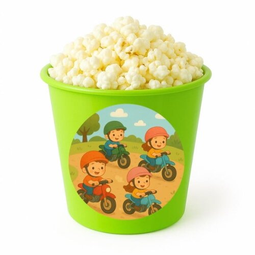 Balde de Pipoca Personalizado Infantil Motocicletas Kids