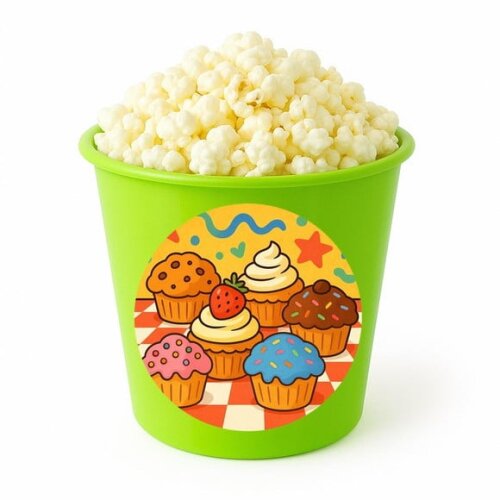 Balde de Pipoca Personalizado Infantil Muffins