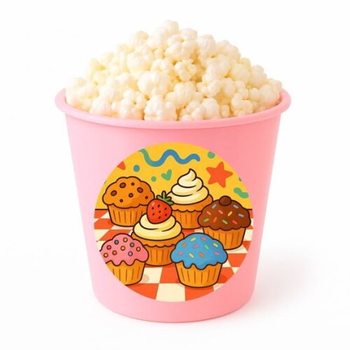 Balde de Pipoca Personalizado Infantil Muffins