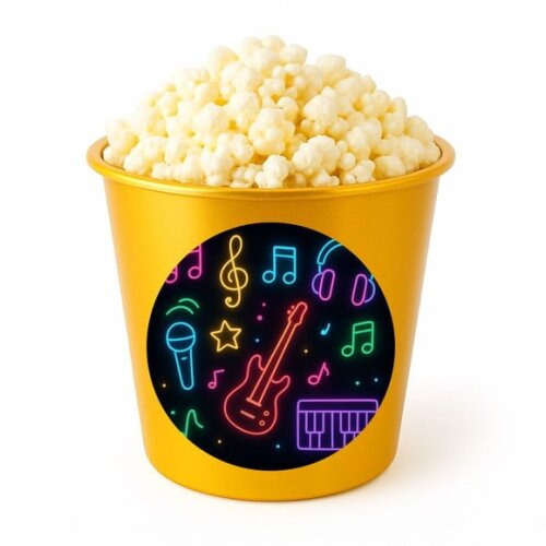 Balde de Pipoca Personalizado Infantil Neon Musical