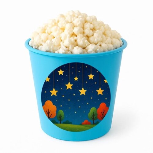 Balde de Pipoca Personalizado Infantil Noite das Estrelas