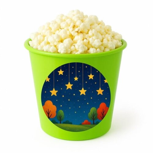 Balde de Pipoca Personalizado Infantil Noite das Estrelas