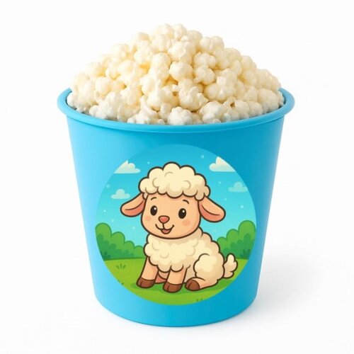 Balde de Pipoca Personalizado Infantil Ovelhinha
