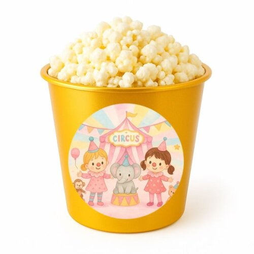 Balde de Pipoca Personalizado Infantil Palhacinhas Aquarela