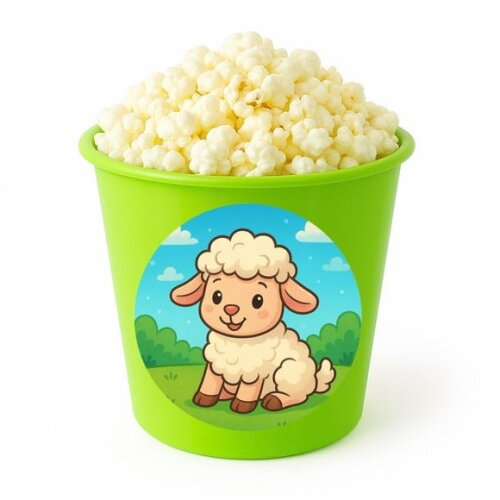 Balde de Pipoca Personalizado Infantil Ovelhinha