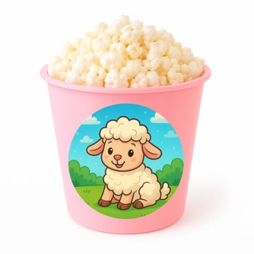 Balde de Pipoca Personalizado Infantil Ovelhinha