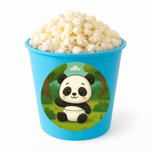 Balde de Pipoca Personalizado Infantil Panda Baby