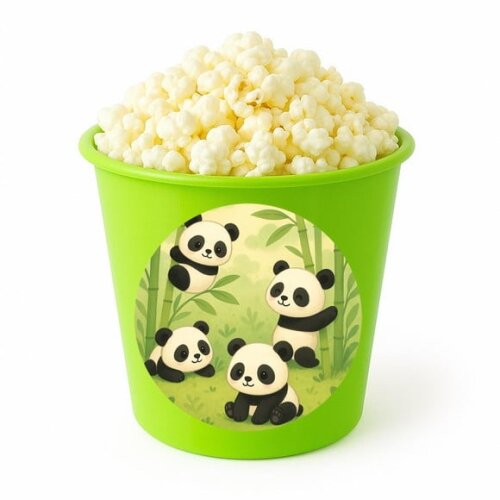 Balde de Pipoca Personalizado Infantil Pandinhas