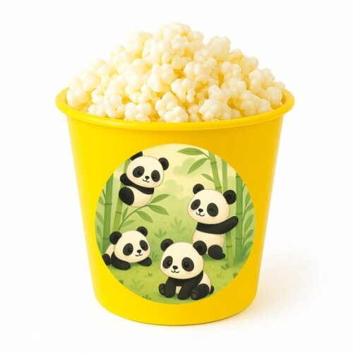 Balde de Pipoca Personalizado Infantil Pandinhas