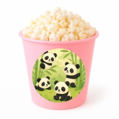 Balde de Pipoca Personalizado Infantil Pandinhas