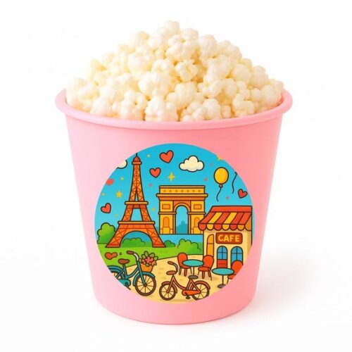 Balde de Pipoca Personalizado Infantil Paris