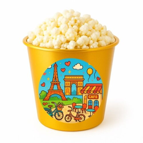 Balde de Pipoca Personalizado Infantil Paris