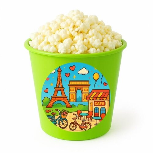 Balde de Pipoca Personalizado Infantil Paris