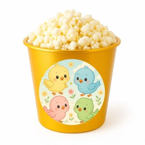 Balde de Pipoca Personalizado Infantil Passarinhos Baby