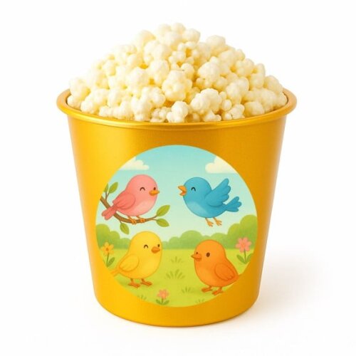 Balde de Pipoca Personalizado Infantil Passarinhos