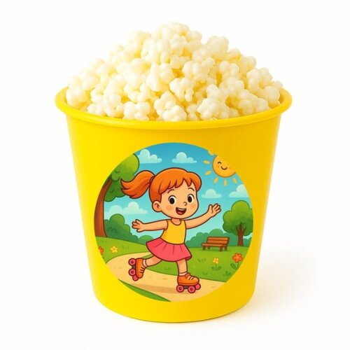 Balde de Pipoca Personalizado Infantil Patins